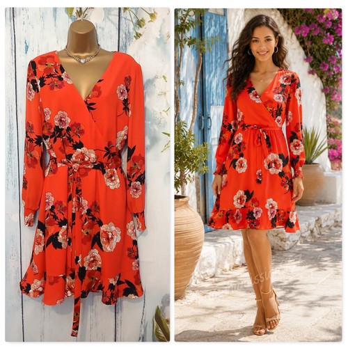 New oasis red - floral, wrap