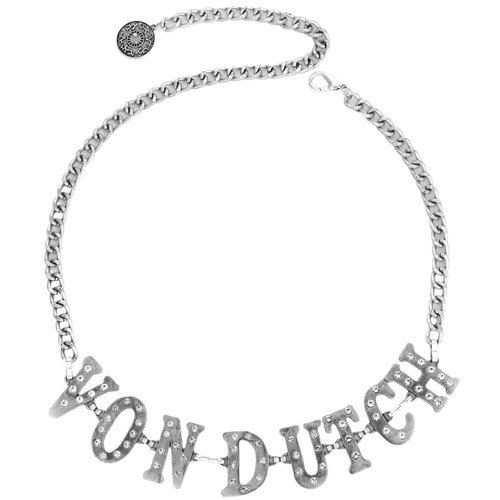 Women rhinestone logo chain - rhinestone,