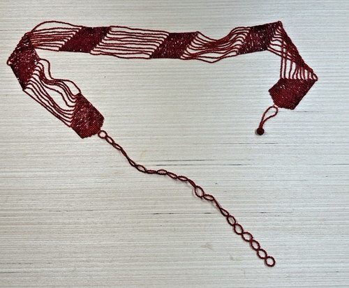 Vtg red glass seed bead - glass,