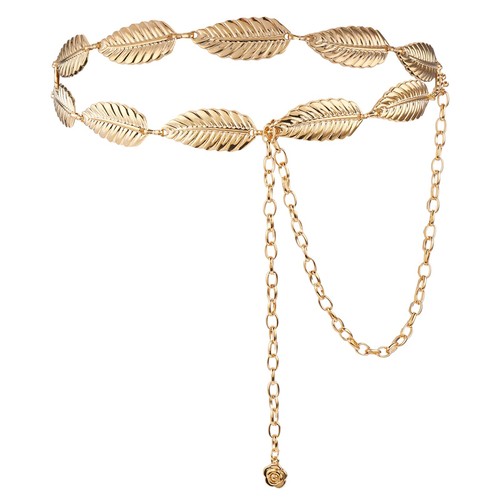 Womens metal leaf chain - chain, belt