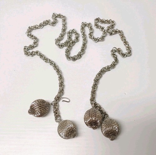 Vtg 1970s silver tone lariat - 1970s,