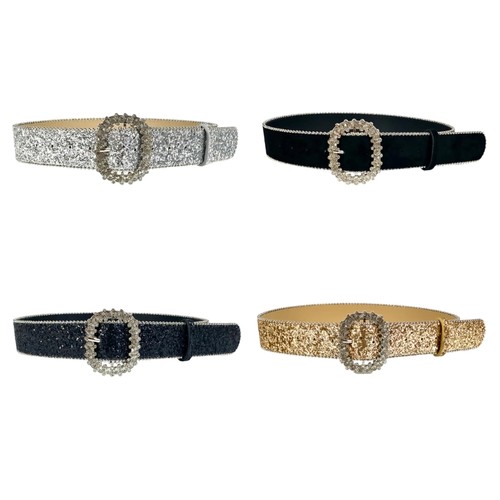 Popular crystal buckle belt - crystal,