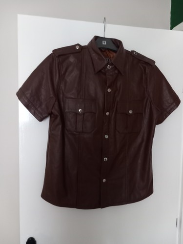 Mens leather shirt - by, pat