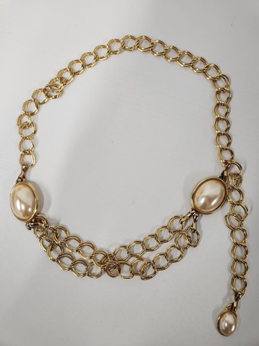 Vintage gold tone faux pearl - tone,