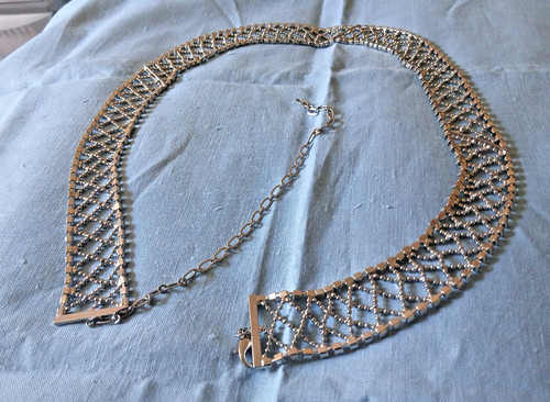 Belt with silver tone beads - belt,