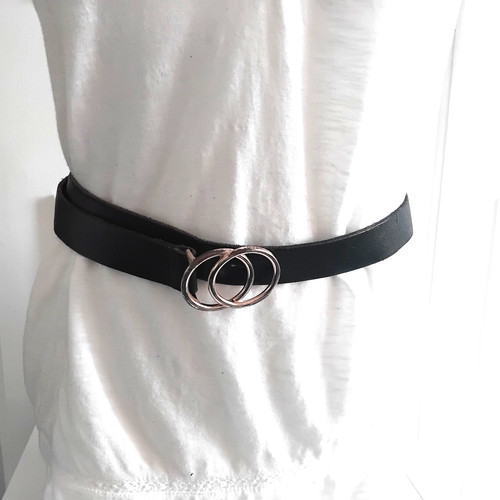 Next black real leather - real, belt