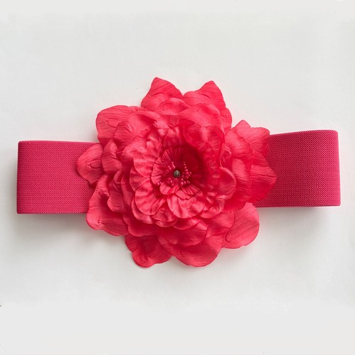 Coral pink elastic - , wide