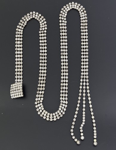 Vintage rhinestone tennis belt - tennis,